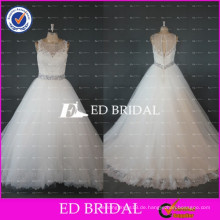 ED Braut Elegant Echte Probe Bilder Perlen Schärpe Spitze Appliqued Weiß Ballkleid Brautkleid Probe Bilder